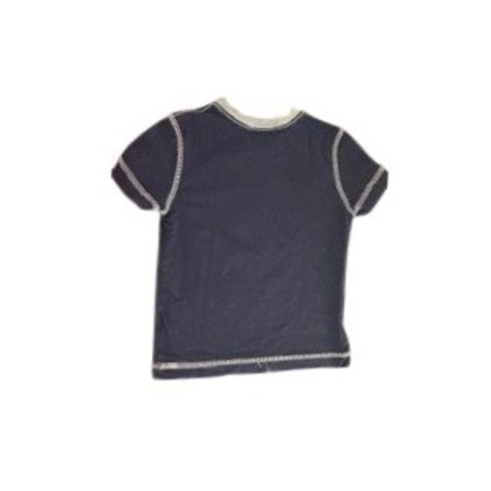 Hanna Anderson Navy Blue Geo Elephant Graphic Tee Contrast Stitch Short Sleeve - Picture 2 of 2